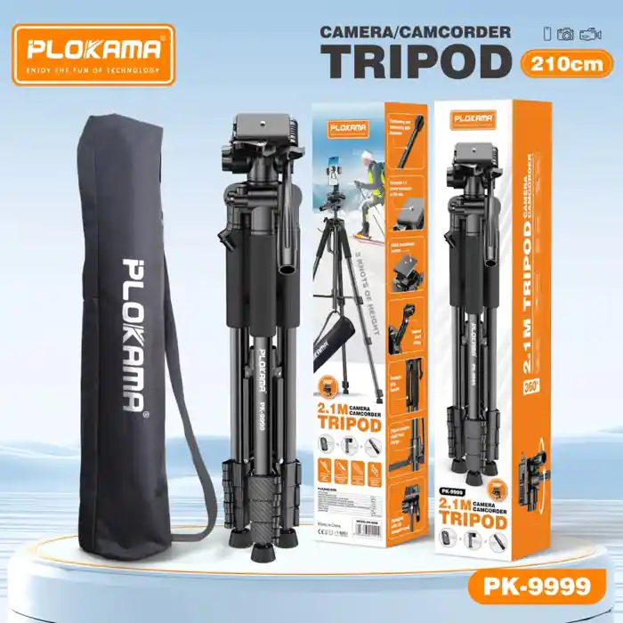 PLOKAMA PK-9999 2.1M Camera Tripod with Mobile Phone Holder